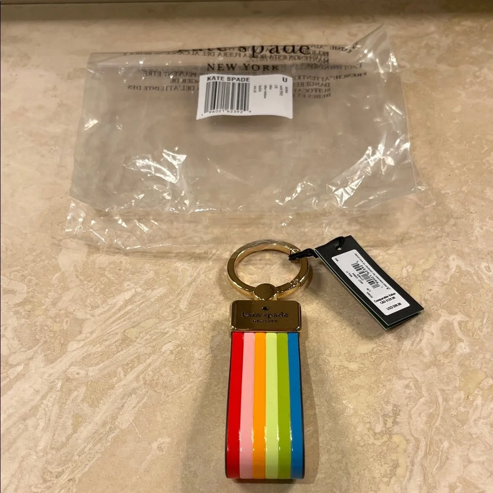 Kate Spade Multicolor Stripe Keychain - Picture 1 of 5
